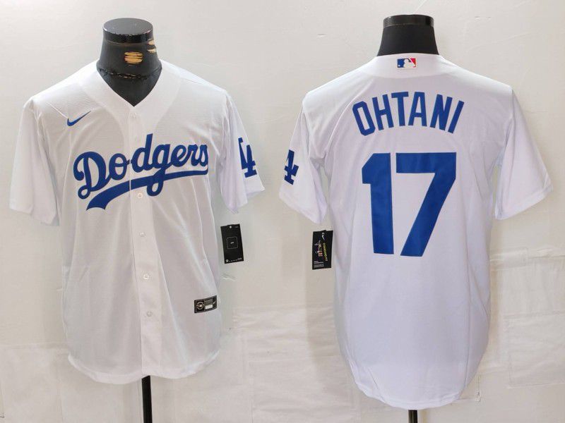 Men Los Angeles Dodgers #17 Ohtani White Game 2024 Nike MLB Jersey style 713